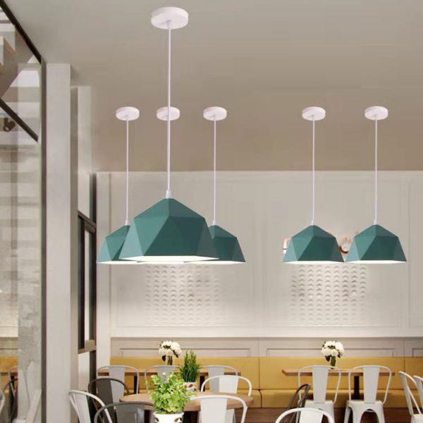 Modern Macaroon Iron Geometric Lozenge 1-Light Pendant Light - Image 11