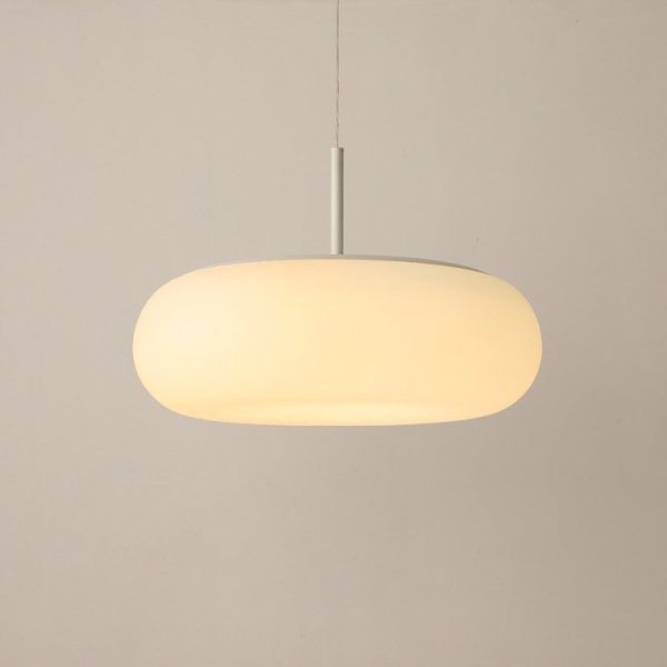 Modern Minimalist Oval Iron PE LED Pendant Light For Living Room - Image 3
