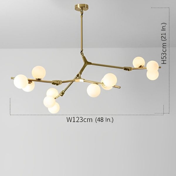 Nordic Style Modern Minimalist Cluster Metal Glass Chandelier ?Black & Gold Fixture - Image 8