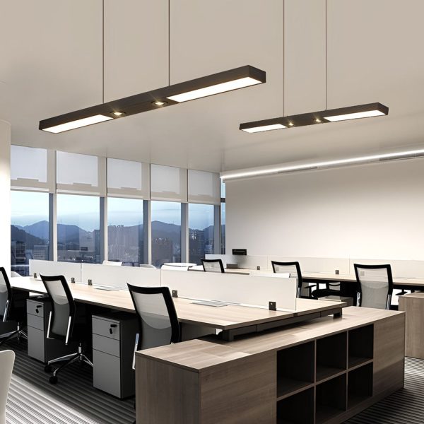 Rectangle Strip LED Black Modern Ceiling Lights Pendant Lighting - Image 4