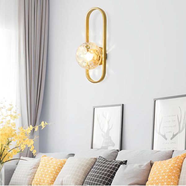 Creative Glass Shade Elliptical Iron Modern Wall Lights Fixture Wall Lamp - Image 2