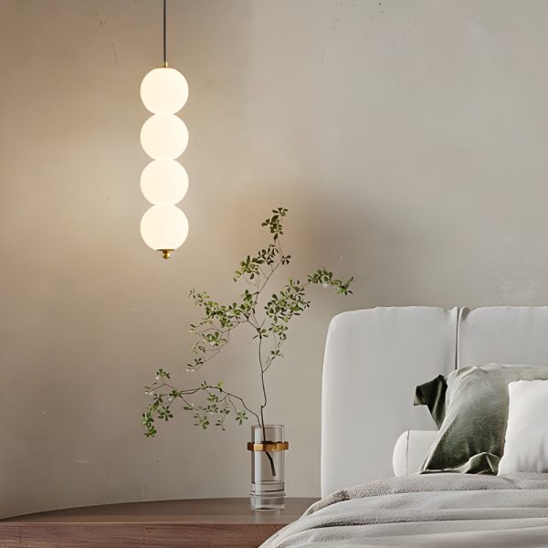 Modern Round String Vertical Balls Pendant Lamp Dimmable LED Chandelier - Image 4