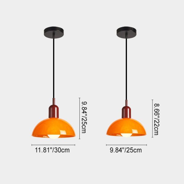 Modern Minimalist Glass Hemisphere 1-Light Pendant Light - Image 4