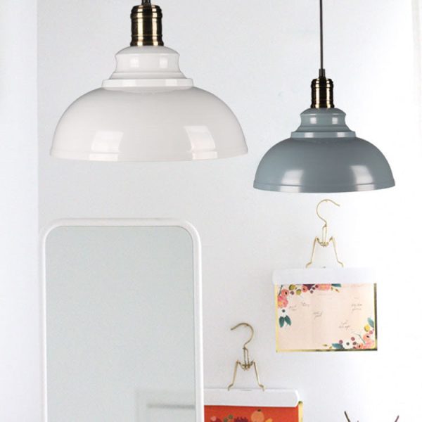 Industrial Simple Dome Round Pot Lid Iron 1-Light Pendant Light - Image 23