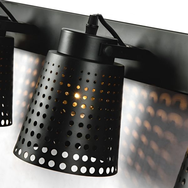 Retro Iron Hollow Adjustable Black Industrial Style Plug in Wall Sconce Lighting - Image 11