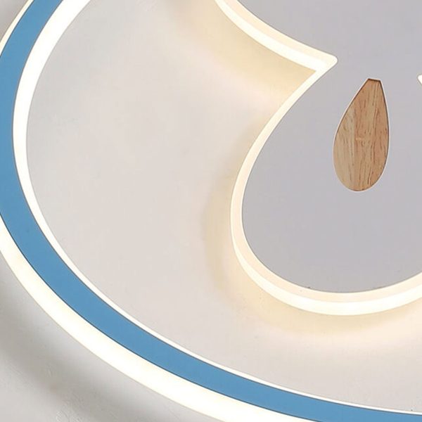 Childlike Modern Simple Cartoon Rabbit Design LED Flush Mount Light - Image 9