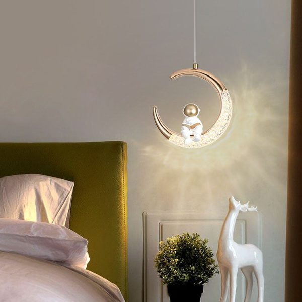 Modern Creative Astronaut Moon LED Kids Pendant Light - Image 8