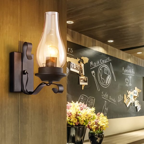 Retro Glass E27 Industrial Wall Lamp Wall Sconces Lighting - Image 8