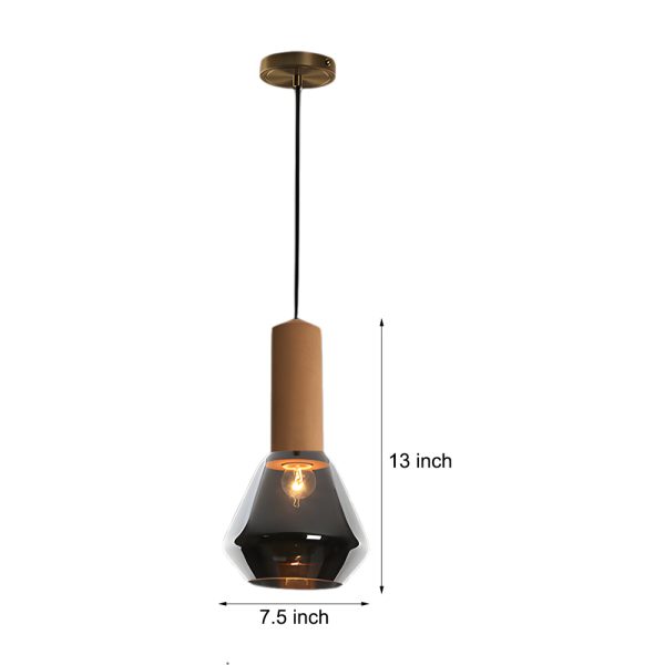 Luxury Copper Glass Jar 1-Light Wood Pendant Light Ceiling Hang Fixture Cork Diamond Glass Suspended lights - Image 8