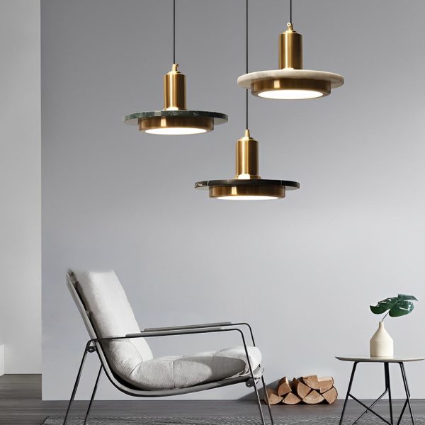 Round Flying Saucer Shape Electroplated Iron LED Modern Pendant Lights - Image 9