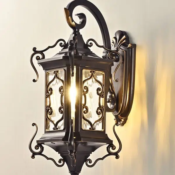 European Palace Outdoor Waterproof 1-Light Wall Sconce Lamp - Image 8
