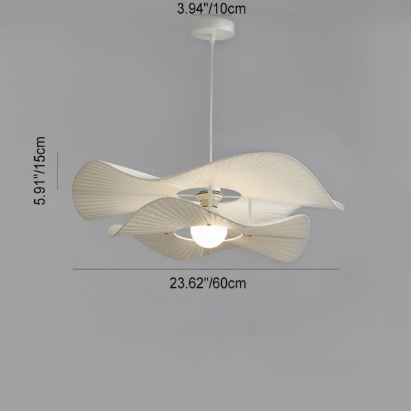 Modern Minimalist Irregular Wave Round Iron Fabric 1-Light Pendant Light For Living Room - Image 4
