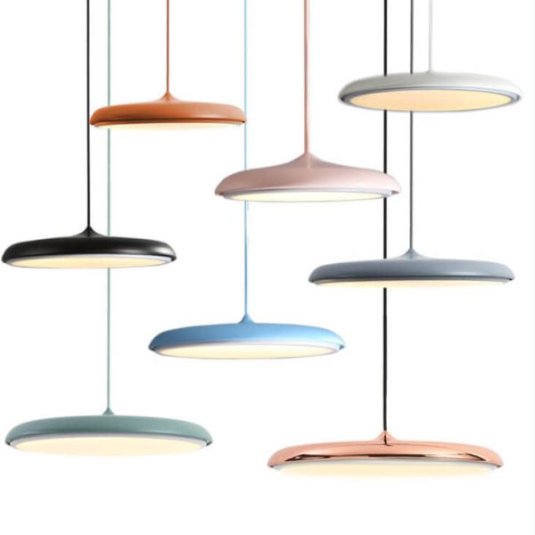 Nordic Macaron Flying Saucer Metal LED Pendant Light - Image 6