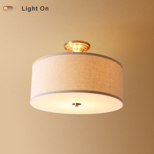 Fabric 1-Light Drum Semi-Flush Mount Lighting - Image 5