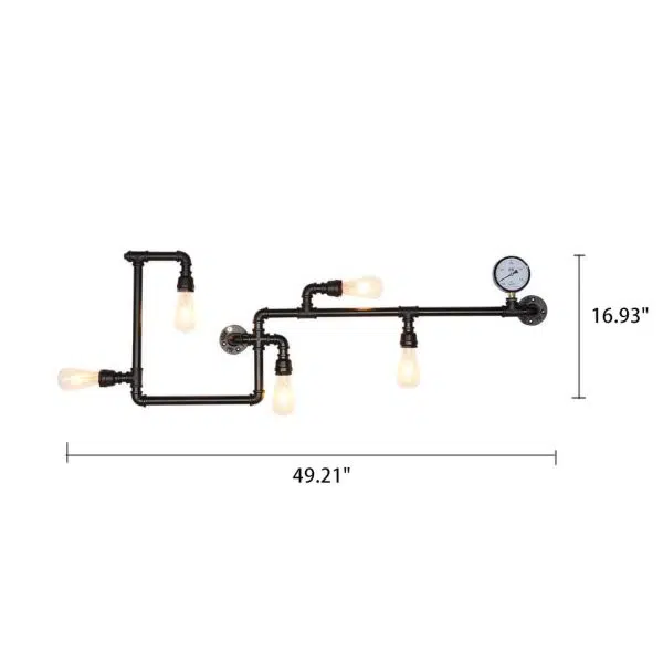 Industrial Maze Pipe 5-Light Wall Sconce Lamp - Image 7