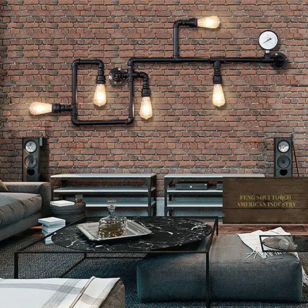 Industrial Maze Pipe 5-Light Wall Sconce Lamp - Image 2