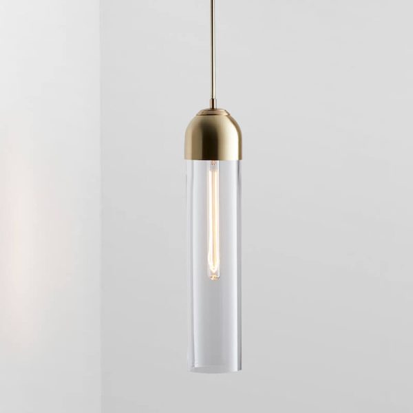 Minimalist Tube-Shaped Glass 1-Light LED Pendant Light - Image 10