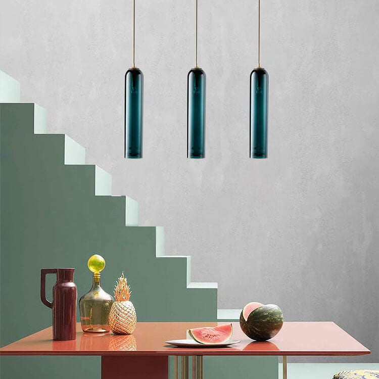 11580534323-1203785304.jpg Minimalist Tube-Shaped Glass 1-Light LED Pendant Light - Image 1