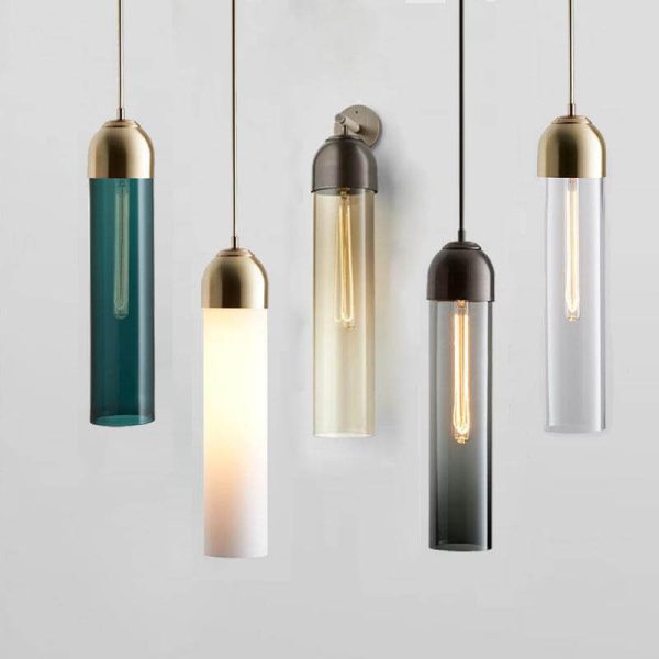 Minimalist Tube-Shaped Glass 1-Light LED Pendant Light - Image 2