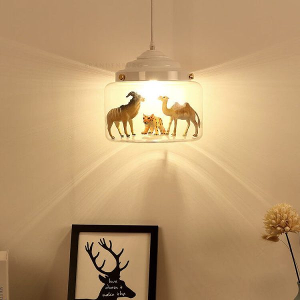 Cartoon Animal Glass 1-Light Little Zoo Pendant Lights - Image 9