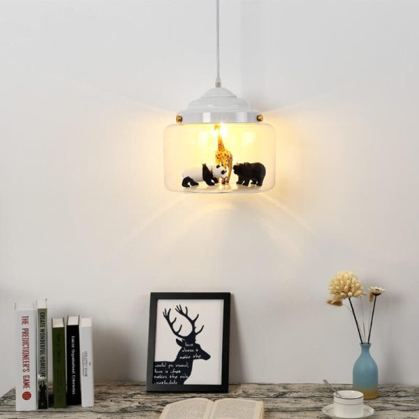 Cartoon Animal Glass 1-Light Little Zoo Pendant Lights - Image 10