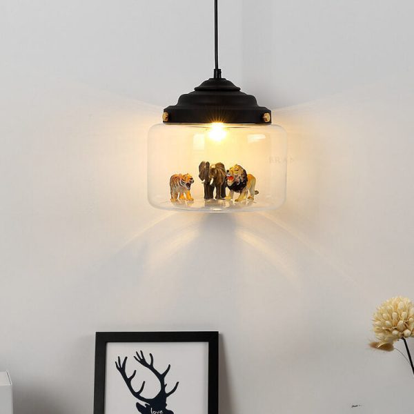 Cartoon Animal Glass 1-Light Little Zoo Pendant Lights - Image 3
