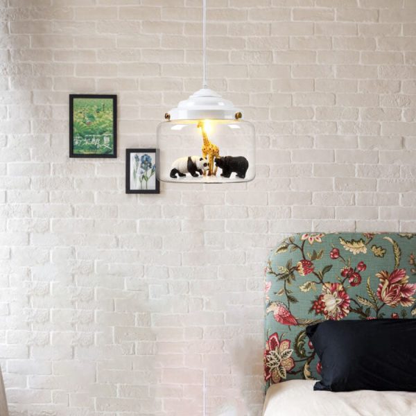 Cartoon Animal Glass 1-Light Little Zoo Pendant Lights - Image 4