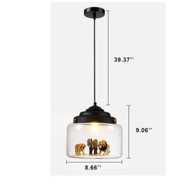 Cartoon Animal Glass 1-Light Little Zoo Pendant Lights - Image 5