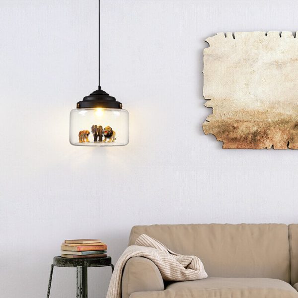 Cartoon Animal Glass 1-Light Little Zoo Pendant Lights - Image 8