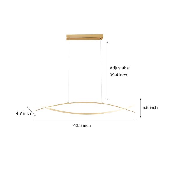 Art Strips Hardware Plating Stepless Dimming LED Nordic Chandelier - Image 9