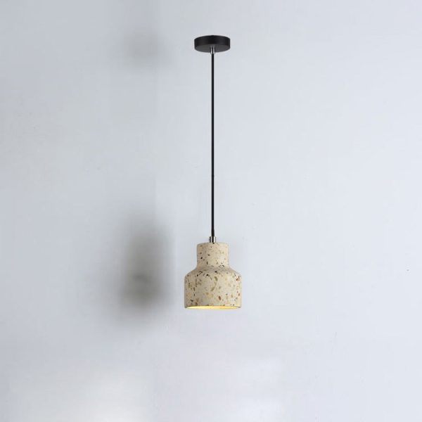 Contemporary Scandinavian Round Terrazzo Jade 1-Light Pendant Light For Living Room - Image 17