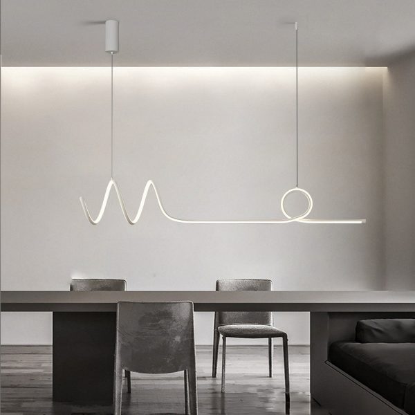 Minimalist Waves Circular Stepless Dimming LED Intelligent Chandeliers - Image 3