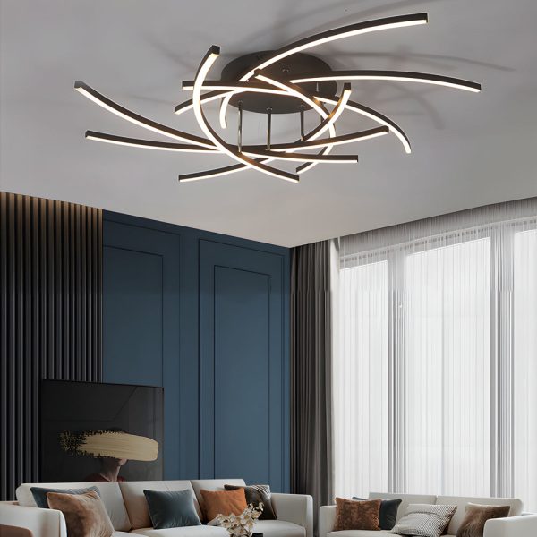Personality Lines LED Dimmable with Remote Control Modern Ceiling Light Fixture - Image 6
