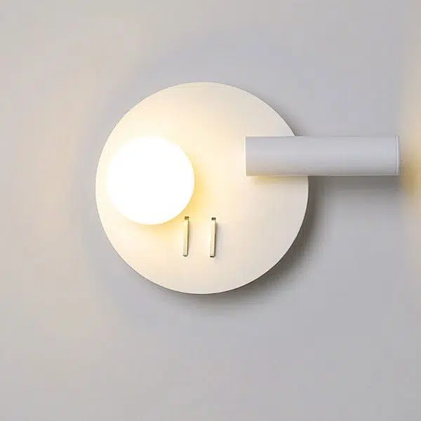 Nordic Minimalist Round/Square Acrylic Iron LED Reading Wall Sconce Lamp - Image 4