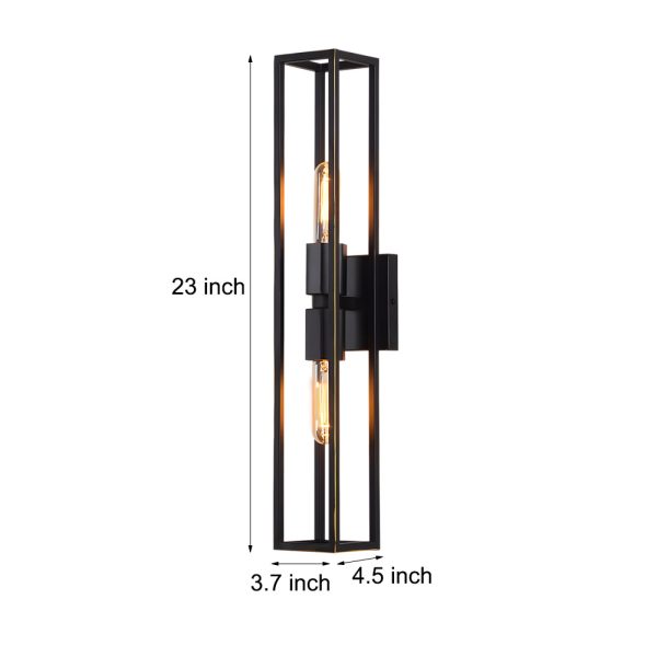 Simple Metal Frame Glass Shade American Style Wall Sconce Lighting - Image 9