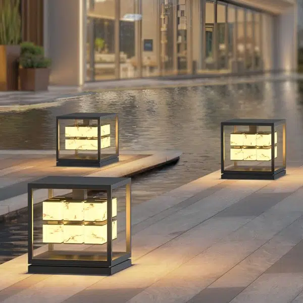 Square LED Waterproof Modern Solar Deck Post Lights Pillar Light Post Caps Lights - Image 6