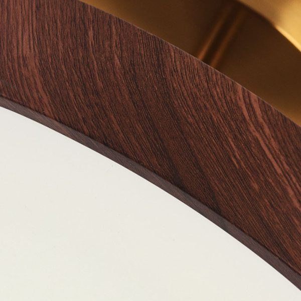 Japanese Wabi-sabi Minimalist Wood Grain Round LED Semi-Flush Mount Light - Image 10