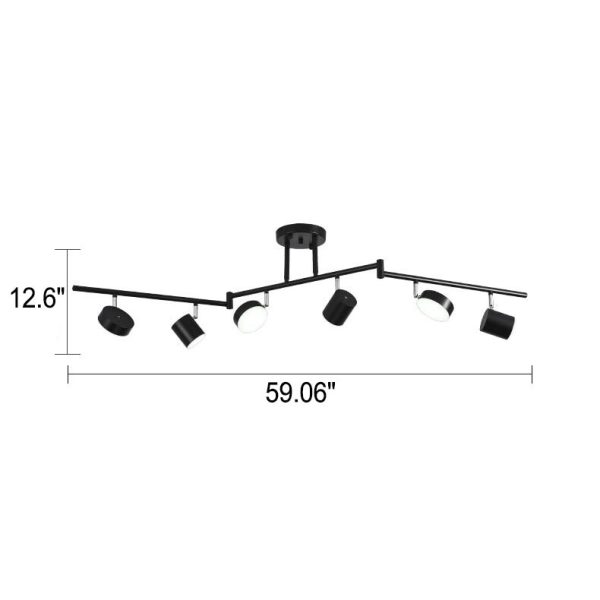 Modern Creative Rotating Track Spotlight LED Semi-Flush Mount Ceiling Light - Image 8