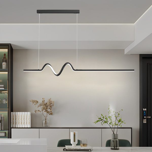 Creative Minimalist Wavy Strip LED Stepless Dimming Nordic Chandelier - Image 4