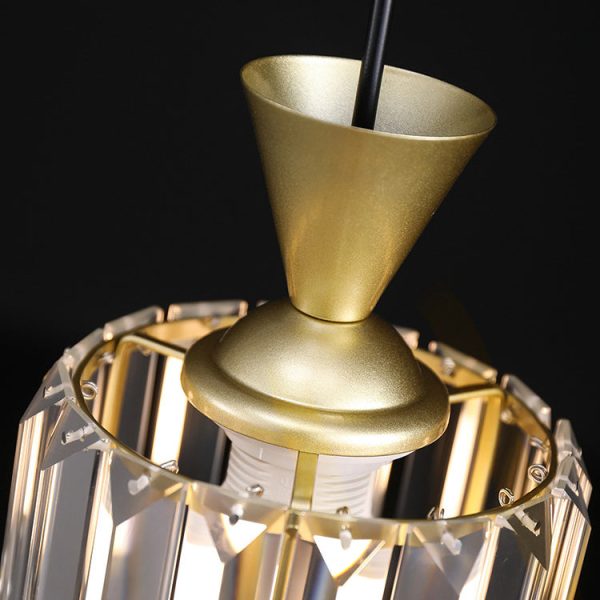 Contemporary Luxury Radiant Prismatic Clear Crystal Shade 1-Light Pendant Light For Living Room - Image 10