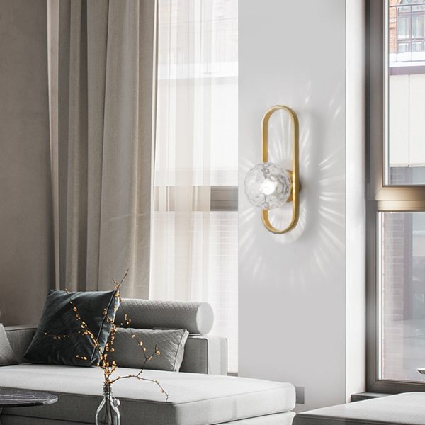 Creative Glass Shade Elliptical Iron Modern Wall Lights Fixture Wall Lamp - Image 3
