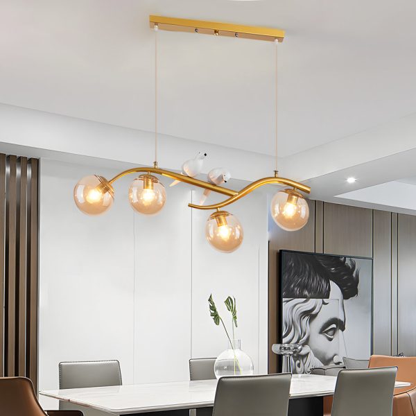 Long Branches Birds Balls 3 Step Dimming Nordic Dining Room Chandeliers - Image 4