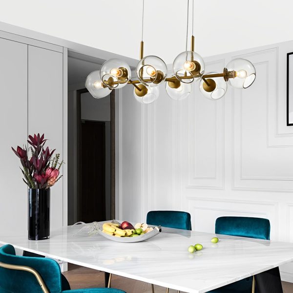 8 Lights Glass Shade LED Postmodern Chandelier Dining Room Light Fixtures - Image 5