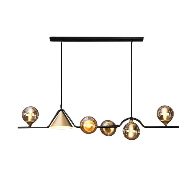 Strip Cone Glass Bubbles LED Iron Electroplating Nordic Chandelier - Image 26