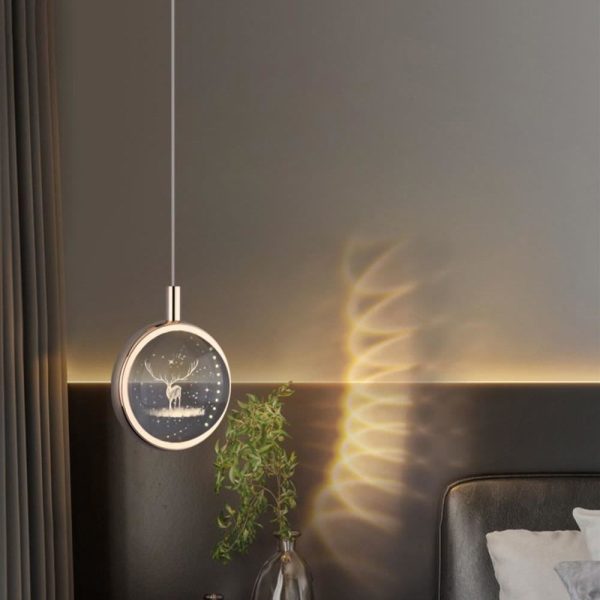 Modern Minimalist Round Ball Aluminum Crystal LED Pendant Light For Bedroom - Image 12