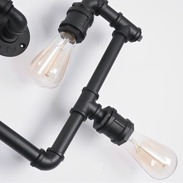 Vintage Iron Water Pipes Retro Creative Industrial Style Wall Light Fixture - Image 7