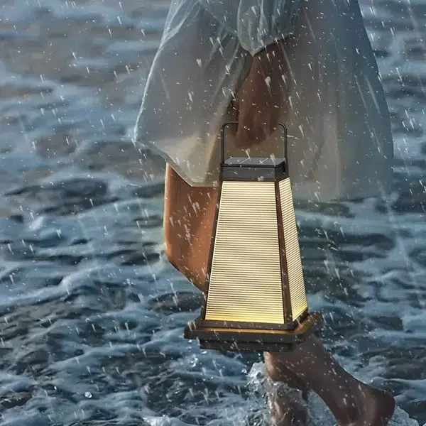 Square Waterproof LED Black Modern Portable Solar Outdoor Lanterns - Image 4