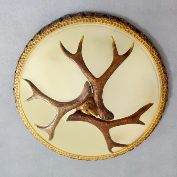 Vintage Industrial Antler Resin Glass Round  2/3/5 Light Flush Mount Ceiling Light - Image 6