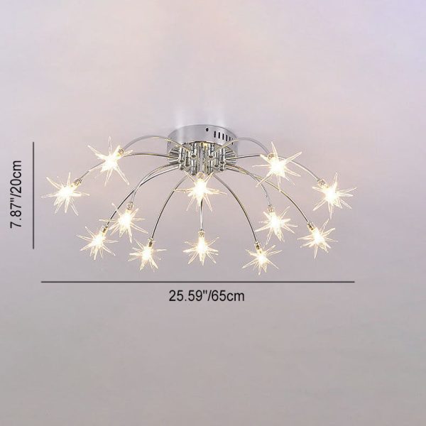 Contemporary Creative Full Of Star Iron 12/21/28 Light Flush Mount Ceiling Light For Living Room - Image 4