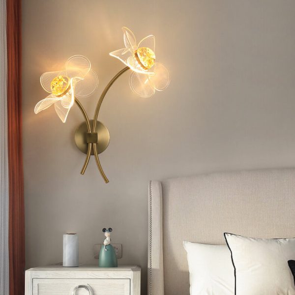 European Creative Lotus Flowers  Acrylic LED Wall Sconce Lamp - Image 2